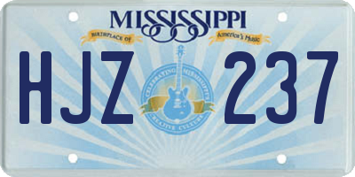 MS license plate HJZ237