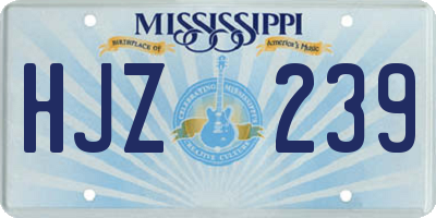 MS license plate HJZ239