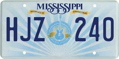 MS license plate HJZ240