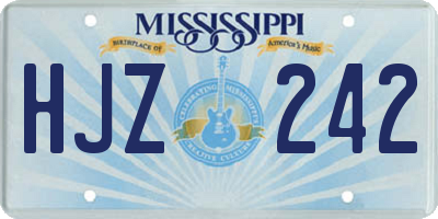 MS license plate HJZ242