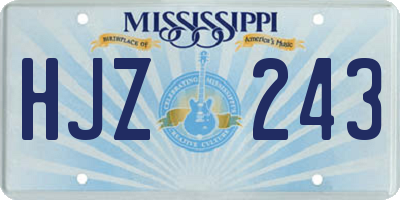 MS license plate HJZ243
