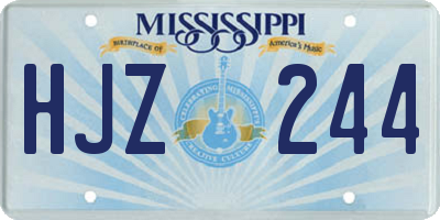 MS license plate HJZ244