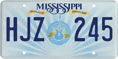 MS license plate HJZ245