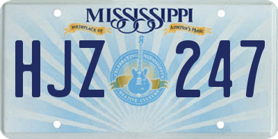 MS license plate HJZ247