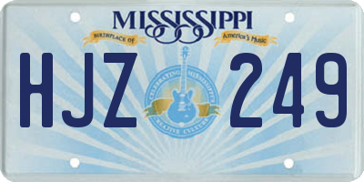 MS license plate HJZ249
