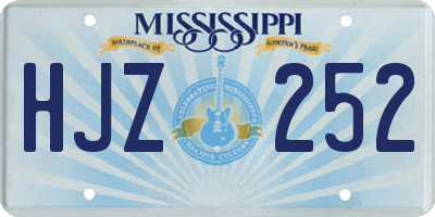 MS license plate HJZ252