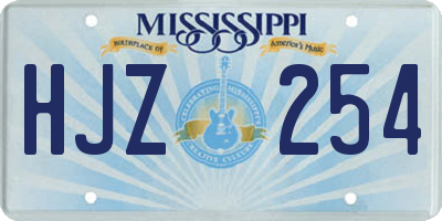 MS license plate HJZ254