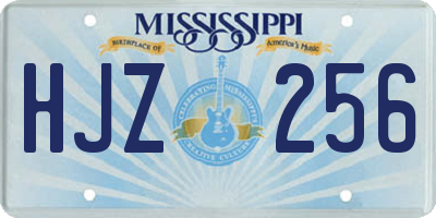 MS license plate HJZ256