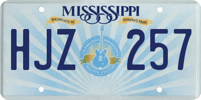 MS license plate HJZ257