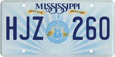 MS license plate HJZ260
