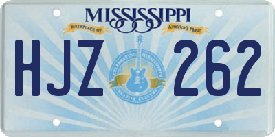 MS license plate HJZ262