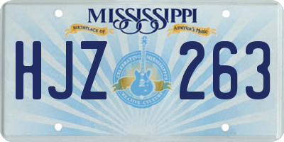 MS license plate HJZ263