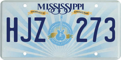 MS license plate HJZ273