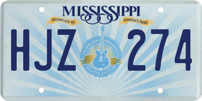 MS license plate HJZ274