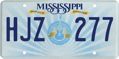MS license plate HJZ277