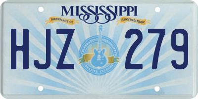 MS license plate HJZ279