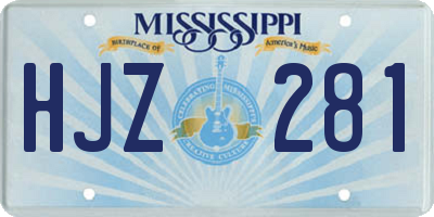 MS license plate HJZ281
