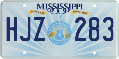 MS license plate HJZ283