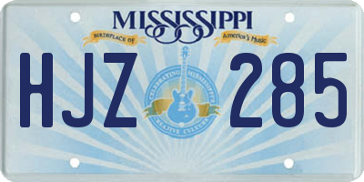 MS license plate HJZ285