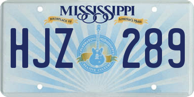 MS license plate HJZ289