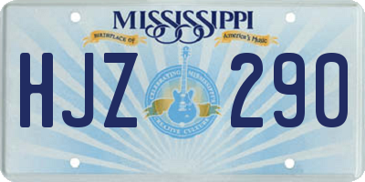 MS license plate HJZ290