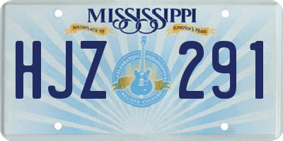 MS license plate HJZ291