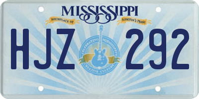 MS license plate HJZ292