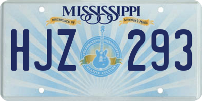 MS license plate HJZ293