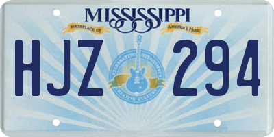 MS license plate HJZ294