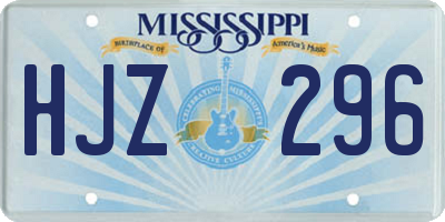 MS license plate HJZ296