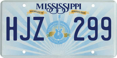 MS license plate HJZ299