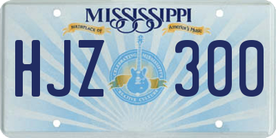 MS license plate HJZ300