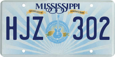 MS license plate HJZ302