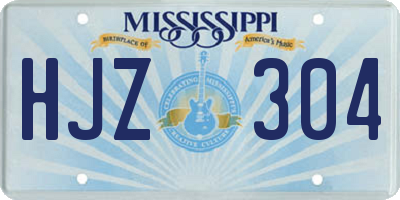 MS license plate HJZ304