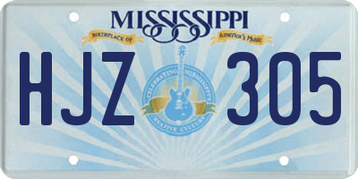 MS license plate HJZ305