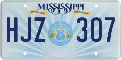 MS license plate HJZ307