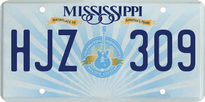 MS license plate HJZ309