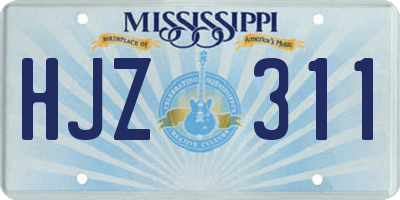 MS license plate HJZ311