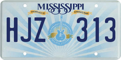 MS license plate HJZ313