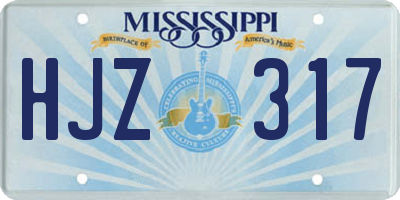 MS license plate HJZ317