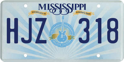 MS license plate HJZ318