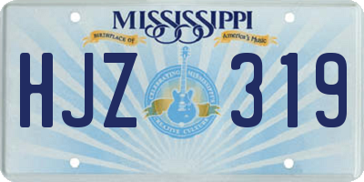 MS license plate HJZ319
