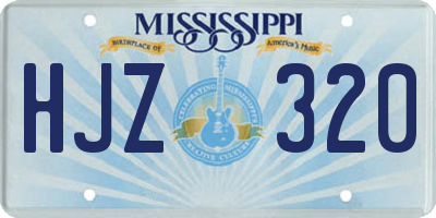 MS license plate HJZ320