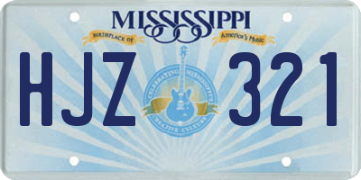 MS license plate HJZ321