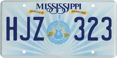 MS license plate HJZ323