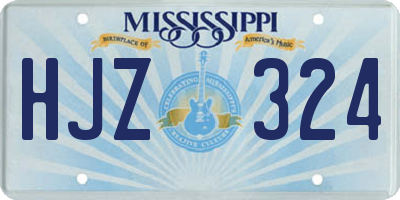 MS license plate HJZ324