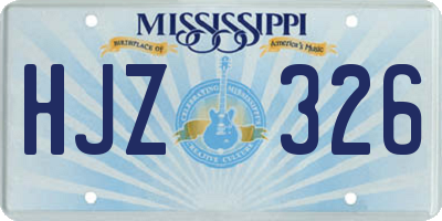 MS license plate HJZ326