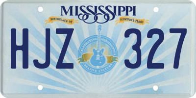 MS license plate HJZ327
