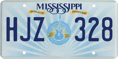 MS license plate HJZ328