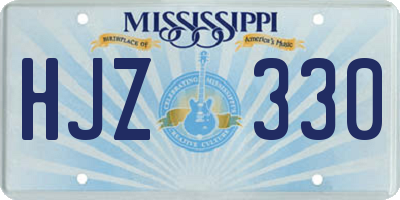 MS license plate HJZ330